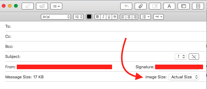 reduce photo size for email on mac